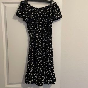 Off the shoulder polka dot dress